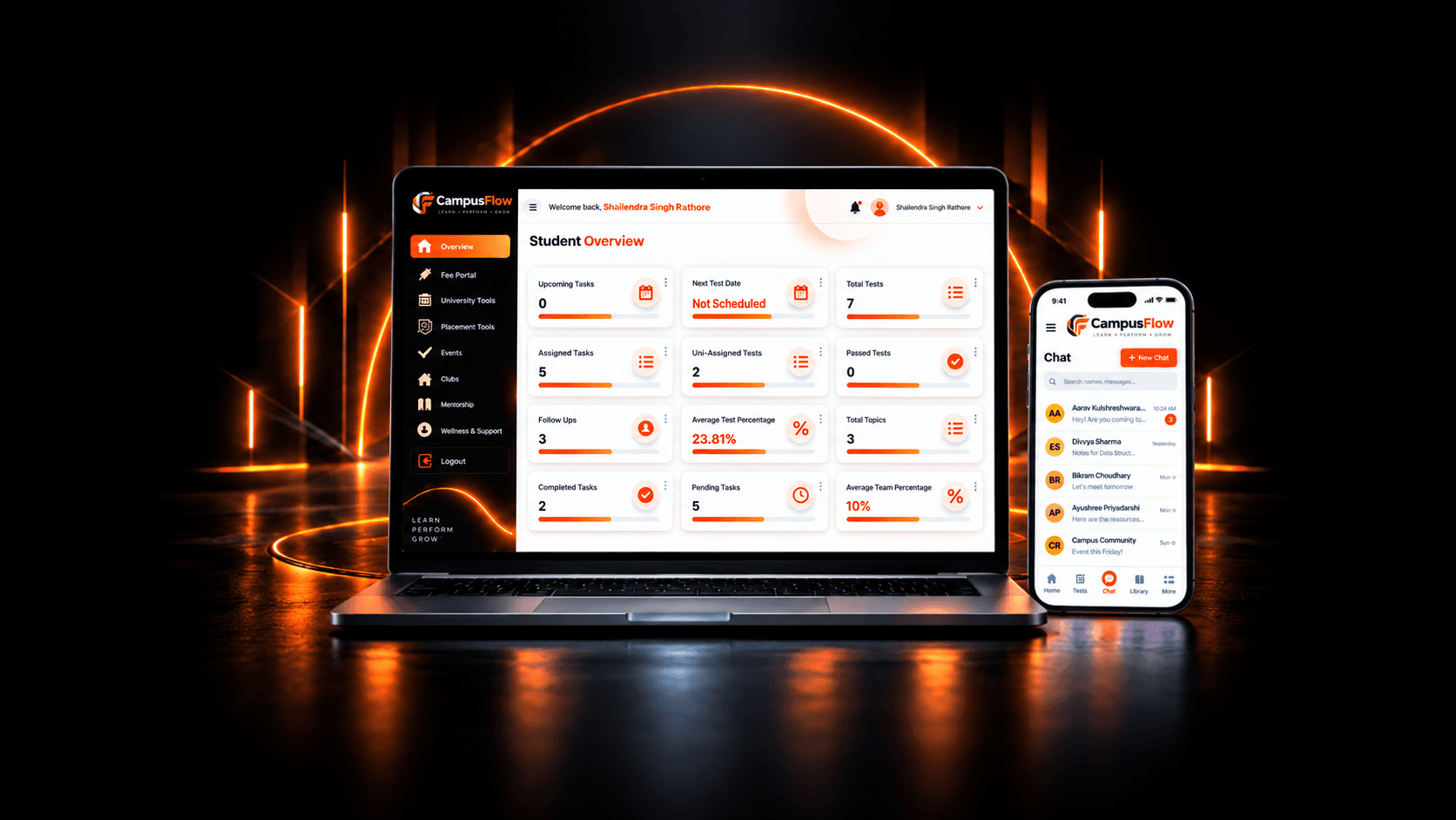Campus Flow hero interface