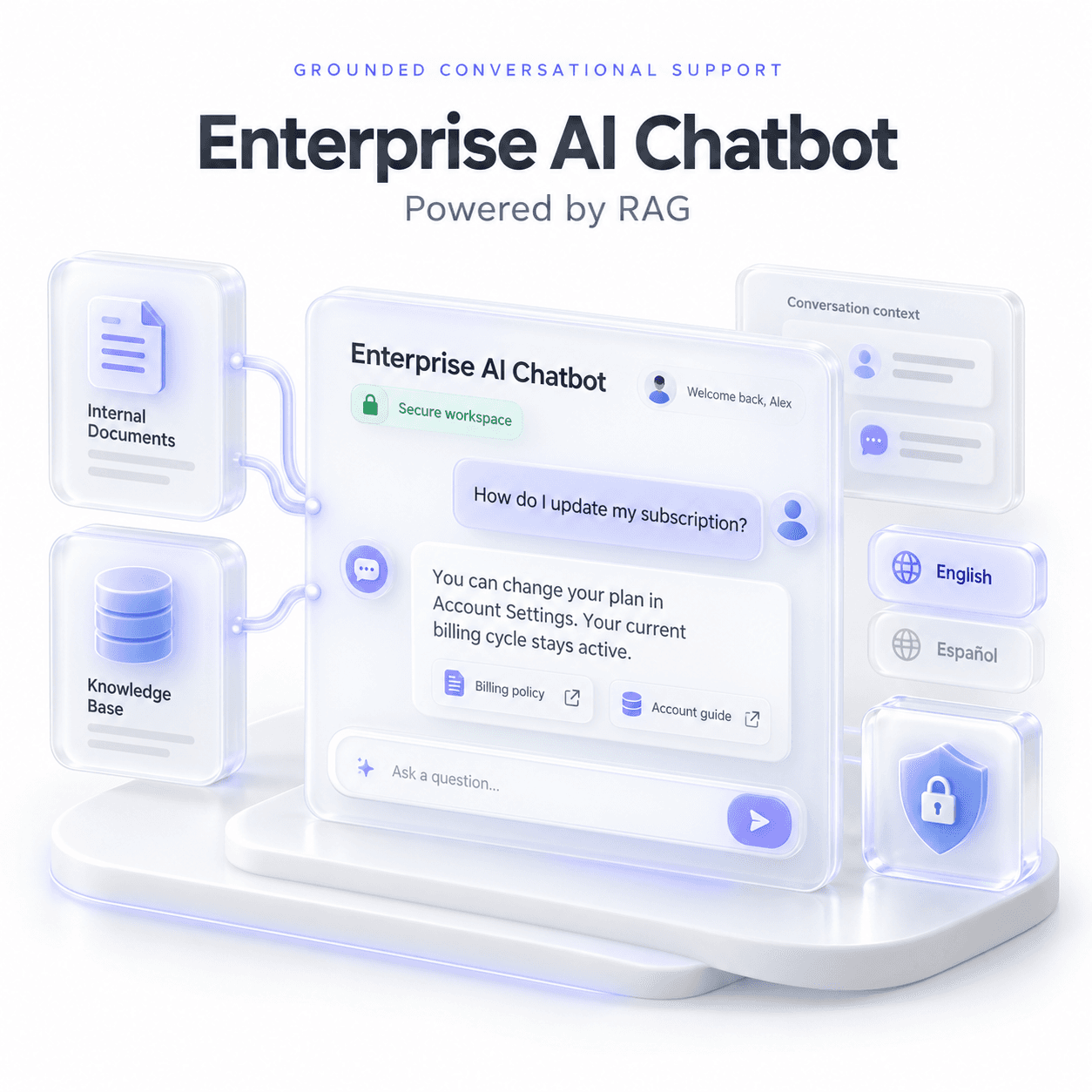 Enterprise RAG chatbot development illustration — THE TISA