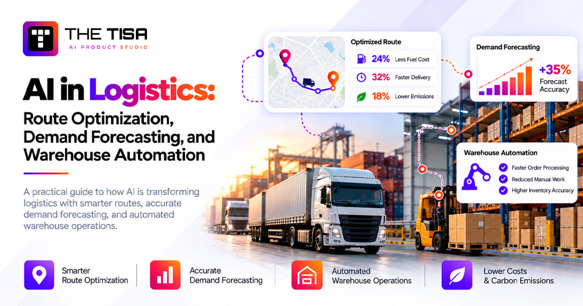 AI in Logistics: Route Optimization, Demand Forecasting, and Warehouse Automation